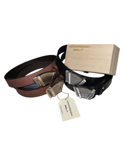 UNISEX BELT WITH ACCORDION BUCKLE HANDCRAFTED