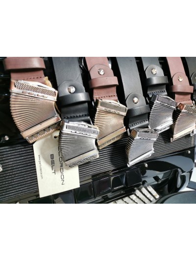 UNISEX BELT WITH ACCORDION BUCKLE HANDCRAFTED