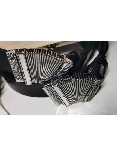 UNISEX BELT WITH ACCORDION BUCKLE HANDCRAFTED