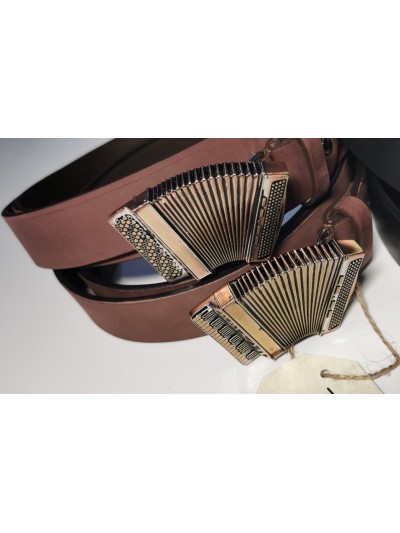 UNISEX BELT WITH ACCORDION BUCKLE HANDCRAFTED